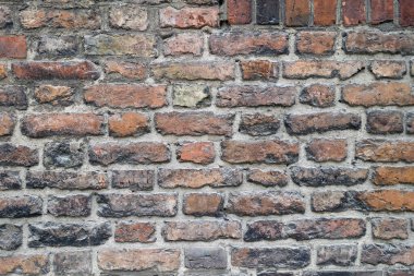 Eski tuğlalardan duvar. Arkaplan ya da doku olarak mükemmel.
