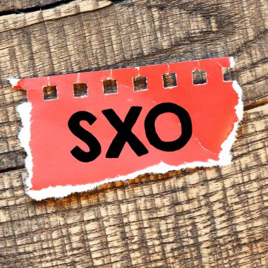 Kırmızı kağıt üzerinde yazılan SXO (Arama Deneyimi En İyileştirmesi)