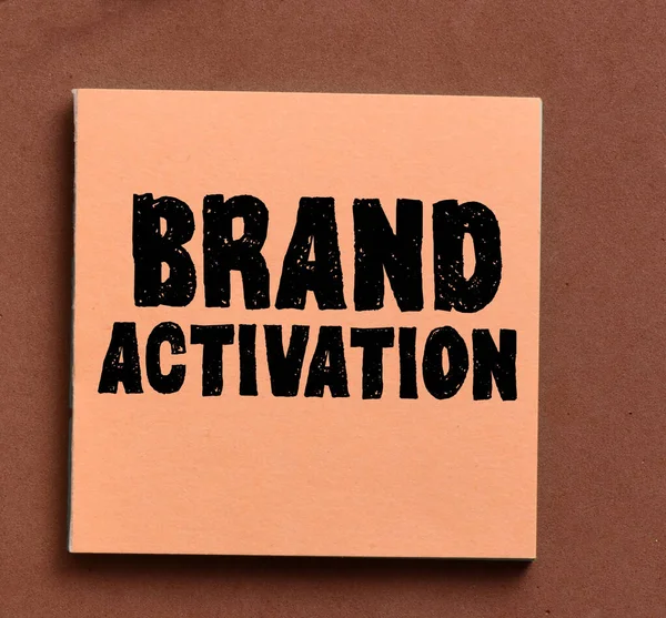 Brand Activation Words Written Small Piece Paper — Stock Photo, Image