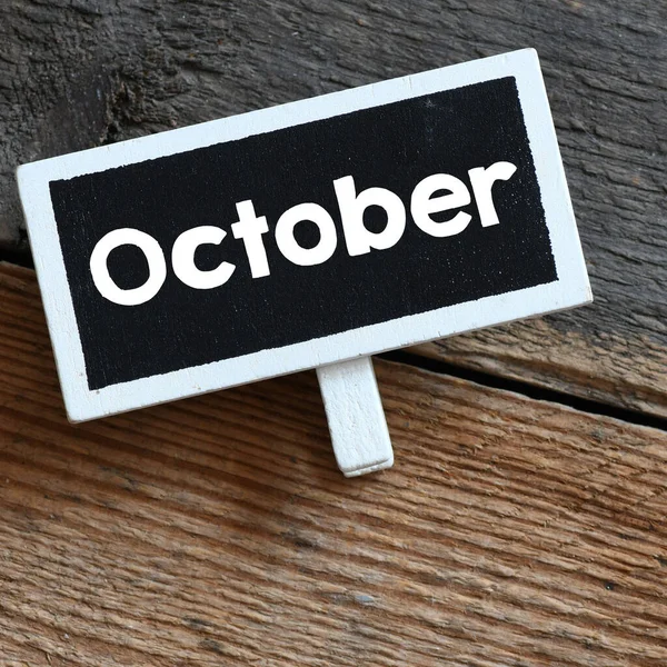 October Chalk Board Table — Stockfoto