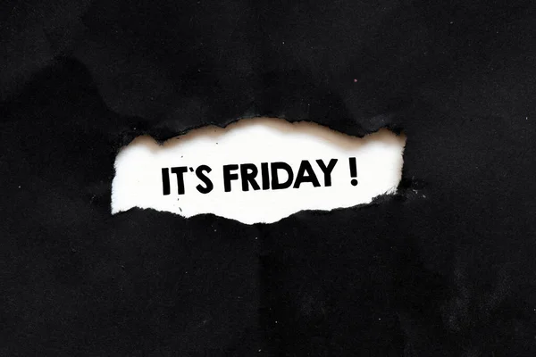 Friday Word White Sheet Black Background — Stock Photo, Image