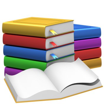 renkli kitap yığını