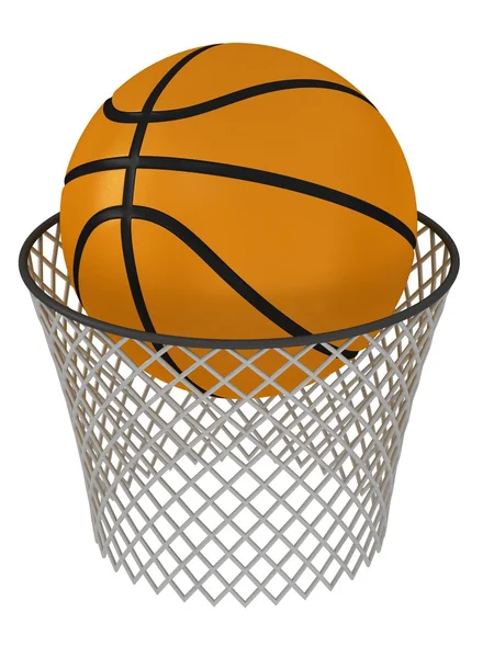 Basketkorg och boll — Stockfoto