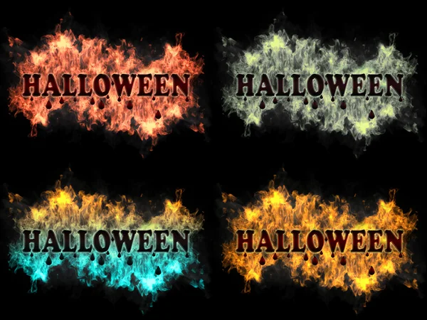 Halloween-Schild in Flammen — Stockfoto