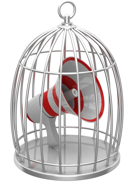 Megaphone in a cage — Stock Photo, Image