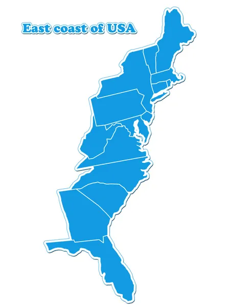 米国の東海岸の地図 — ストック写真