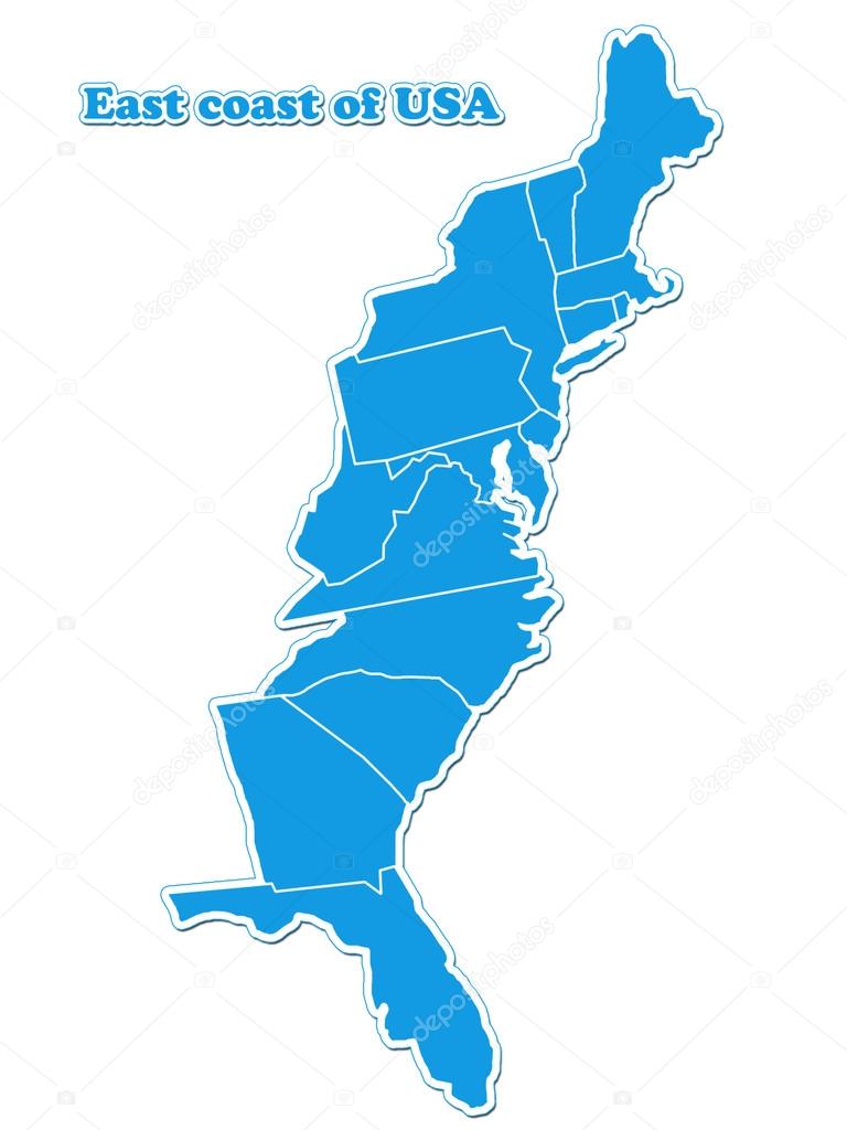 USA east coast map