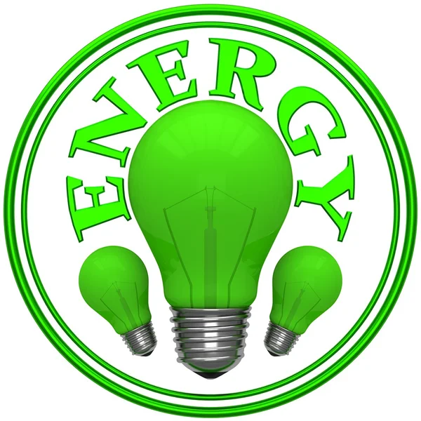 Segno di energia con lampadine verdi — Foto Stock