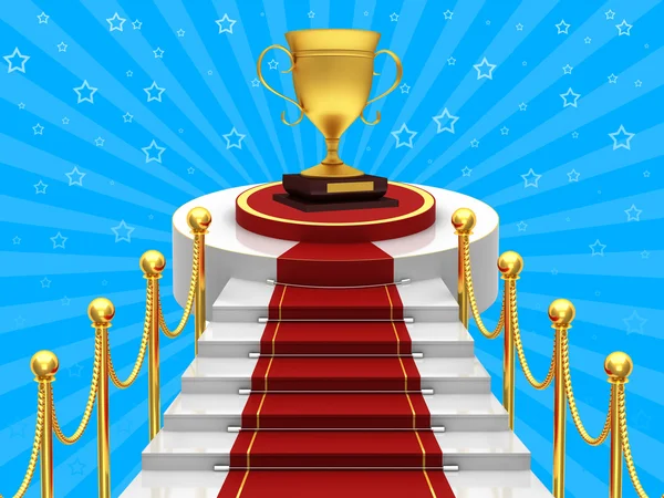 Ladders with red carpet — Stock Photo, Image