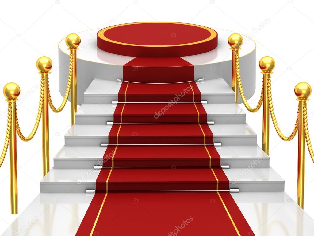 Ladders with red carpet