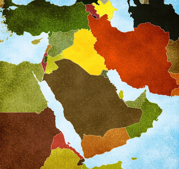 Χάρτης της Μέσης Ανατολής — Φωτογραφία Αρχείου