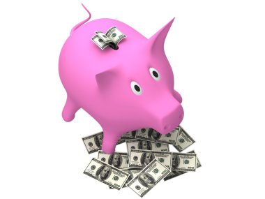 Piggy para banka ile dolar