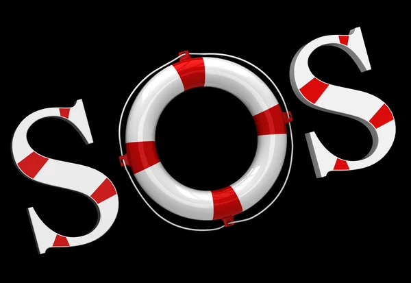 Этикетка SOS — стоковое фото