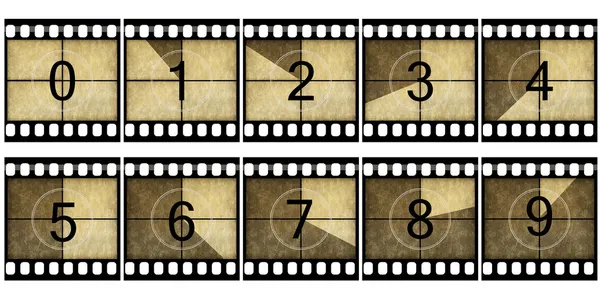 Detailed film countdown numbers Stock Image