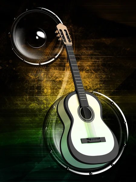 Hintergrund mit einer Gitarre Stockfoto