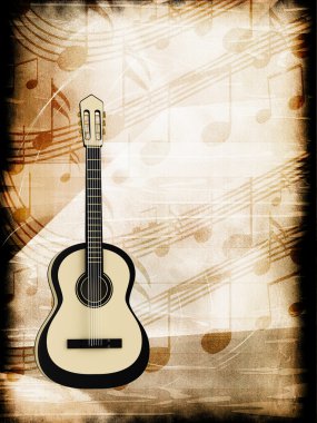achtergrond met een gitaar