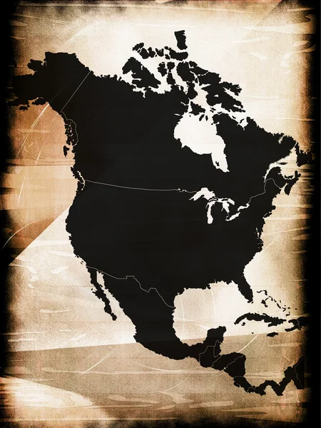 Карта Північної Америки — стокове фото