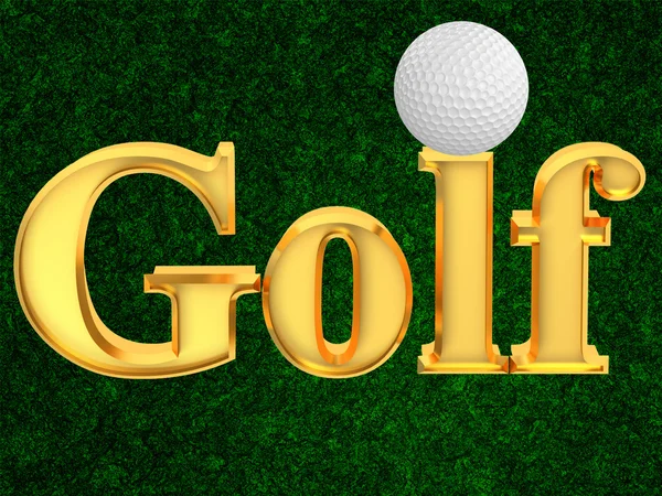 Inscription golf with ball — Stock Photo, Image