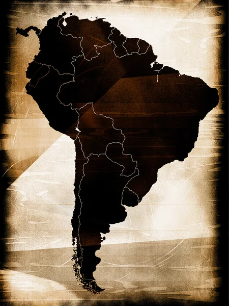 Карта Південної Америки — стокове фото