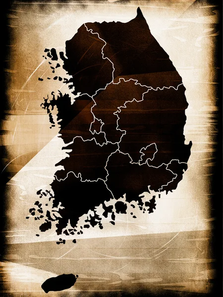 Χάρτης της Νότιας Κορέας — Φωτογραφία Αρχείου