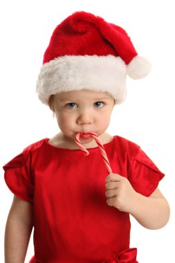 şeker kamışı ile küçük kız