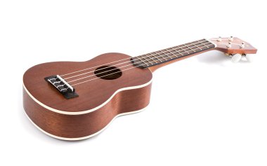 ukulele üzerinde beyaz izole
