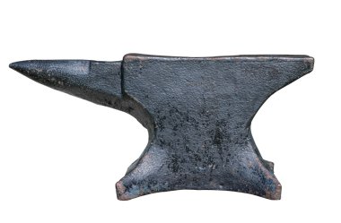 Old anvil on white background clipart
