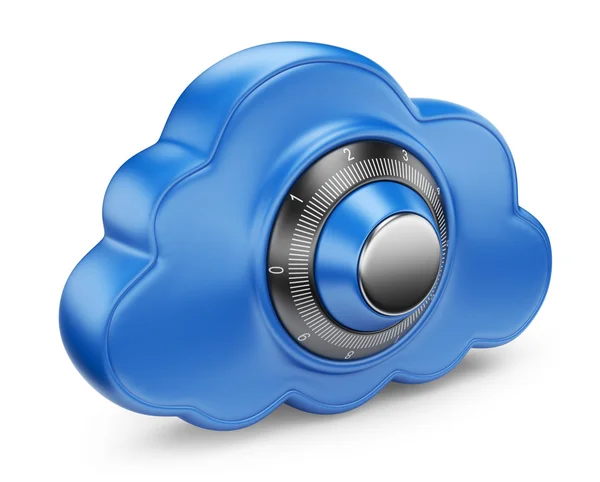 File storage in cloud. 3D computer icon isolated on white — Stock Photo, Image