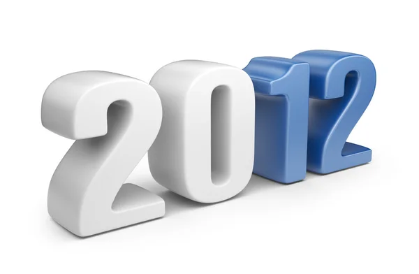 Frohes neues Jahr 2012. 3D-Kalender isoliert auf weiß — Stockfoto