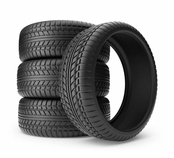 Rubber tire. Wheel 3D, Icon isolated on white background — Stock Photo, Image