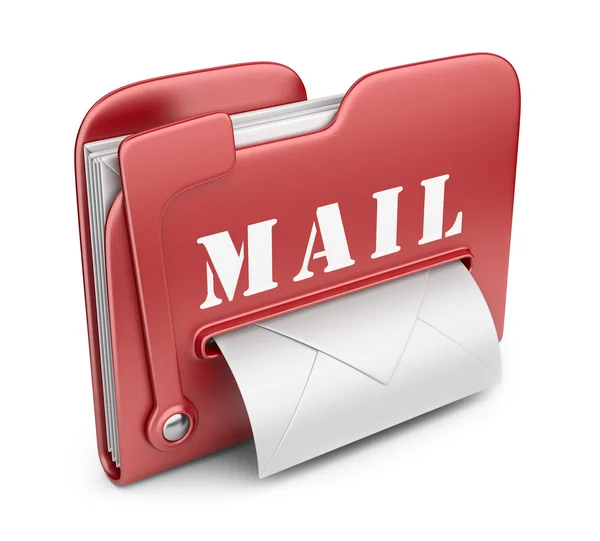 Folder is similar to mail box. Email concept. 3D icon isolated — Stock Photo, Image
