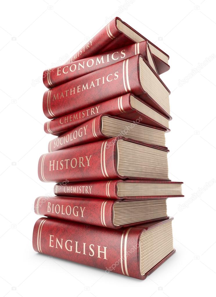 Big stack of books. Education concept. 3D icon isolated