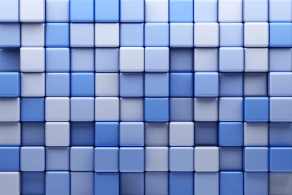 Fondo abstracto de cubos azules. Ilustración 3D —  Fotos de Stock