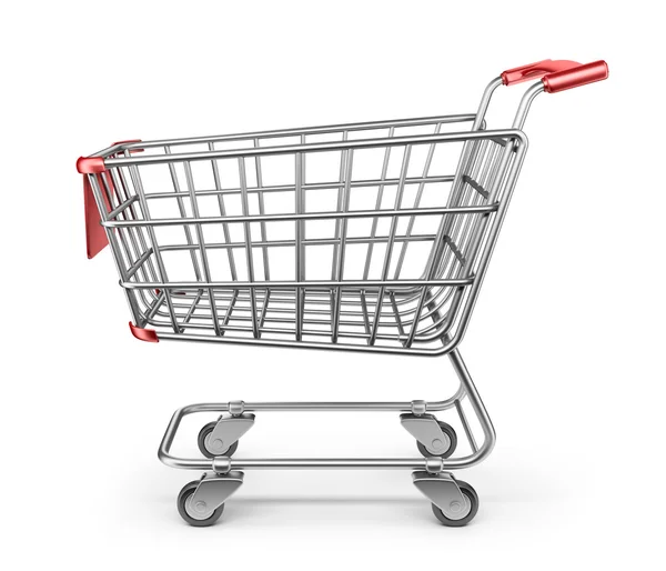 Market alışveriş sepeti 3d. Beyaz arka plan üzerinde izole