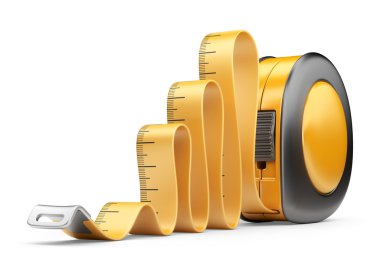 Tape measure ruler. 3D Icon isolated on white background