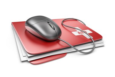 PC bilgisayar İlkyardım kavramı. 3d simgesi üzerinde beyaz backgr izole