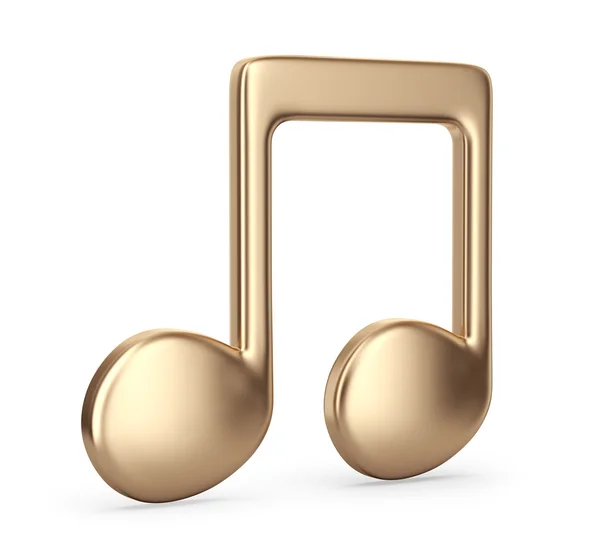 Złota muzyka notatka. 3D ikona na białym tle — Zdjęcie stockowe