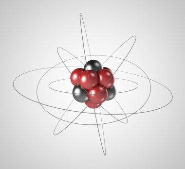 Atom. Elementary particle. 3D Background of nuclear physics clipart
