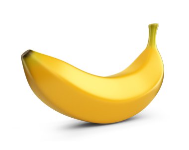 Banana fruit, 3D icon. Illustration isolated on white background clipart