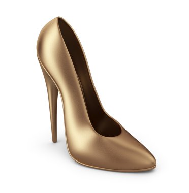 yüksek topuk ayakkabı. 3d simgesi beyaz zemin üzerine izole