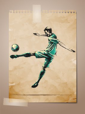 Futbol, futbol oyuncusu kroki üzerinde yaşlı Not pape
