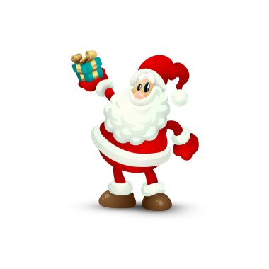 izole Noel Baba hediye elinde tutan