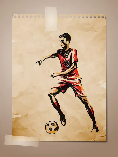 Futbol, futbol oyuncusu kroki üzerinde yaşlı Not pape