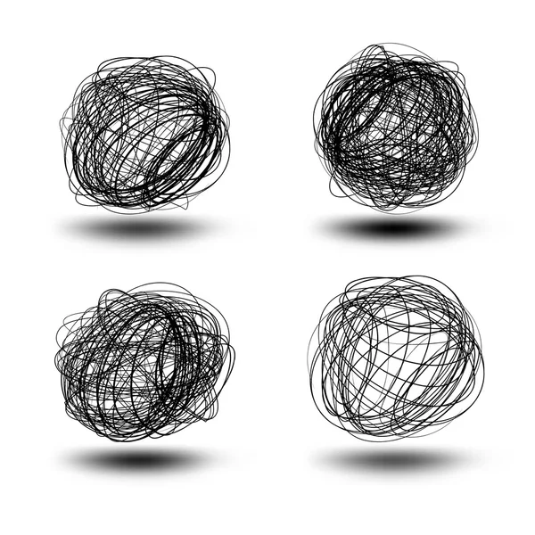 Black scribble balls — Stock Vector