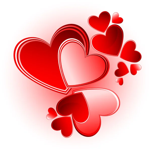 Valentine vector corazones — Vector de stock