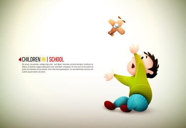genç çocuk uçak oyuncakla oynamak