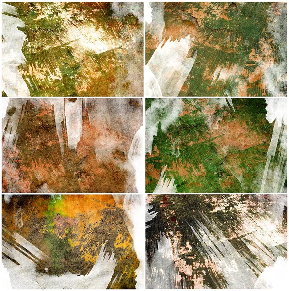 Set of 6 painted grunge texture — Stock Photo, Image