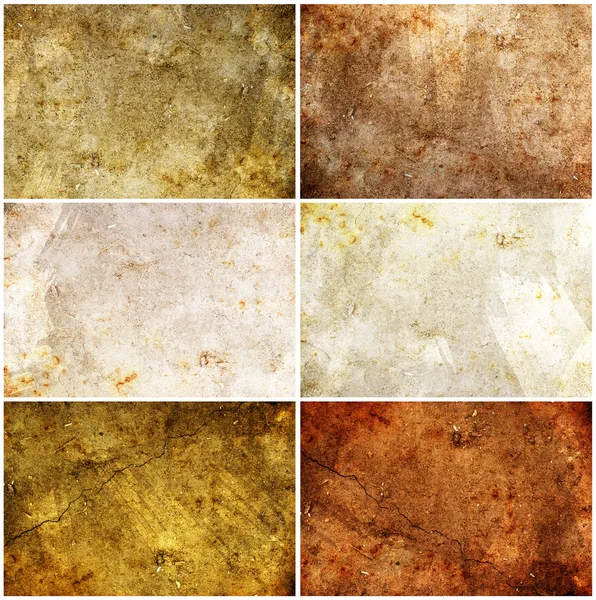 Набор из 6 раскрашенных гранж-текстур — стоковое фото