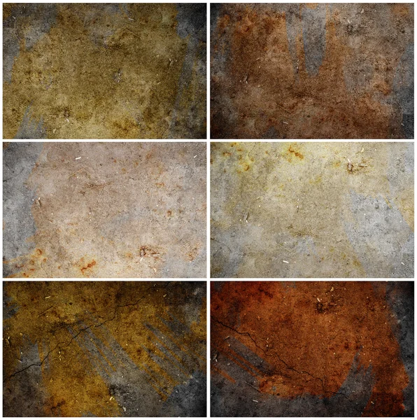 Set de 6 texturas grunge pintadas —  Fotos de Stock