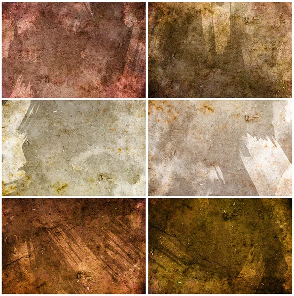 Set van 6 geschilderde grunge textuur — Stockfoto